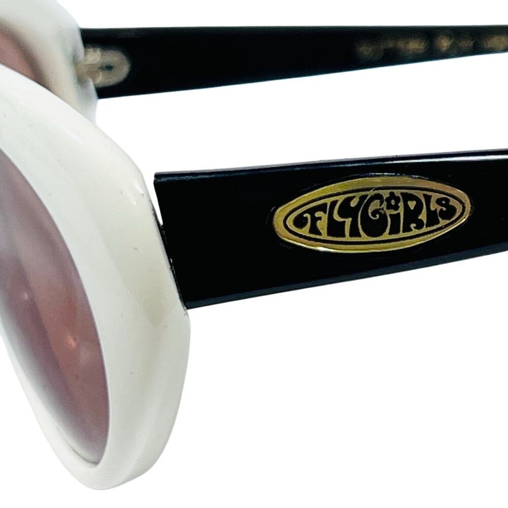 Black Flys Butter Fly Sunglasses Black White Frame Pink Lens USA New Vintage - Picture 10 of 12